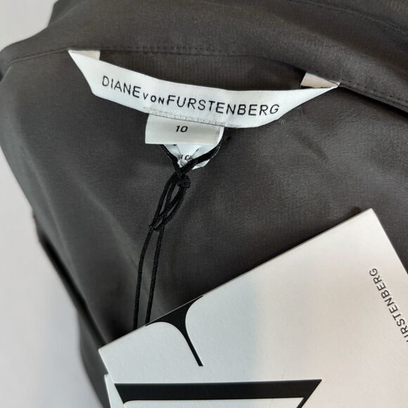 DVF Diane Von Furstenberg TAYA Dress 100% Silk Deep Ash - Picture 11 of 16